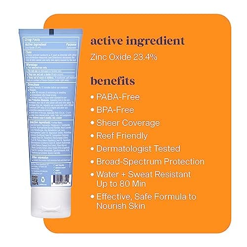Thinksport Clear Zinc Oxide SPF 50, Reef Safe, Broad Spectrum Sunscreen, 3 Fl Oz