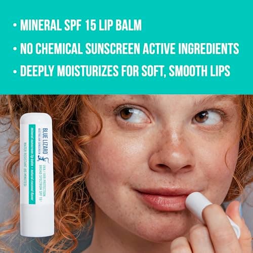 Blue Lizard Sensitive Mineral Sunscreen SPF 50 + 3-Pack Mineral Lip Balm SPF 15