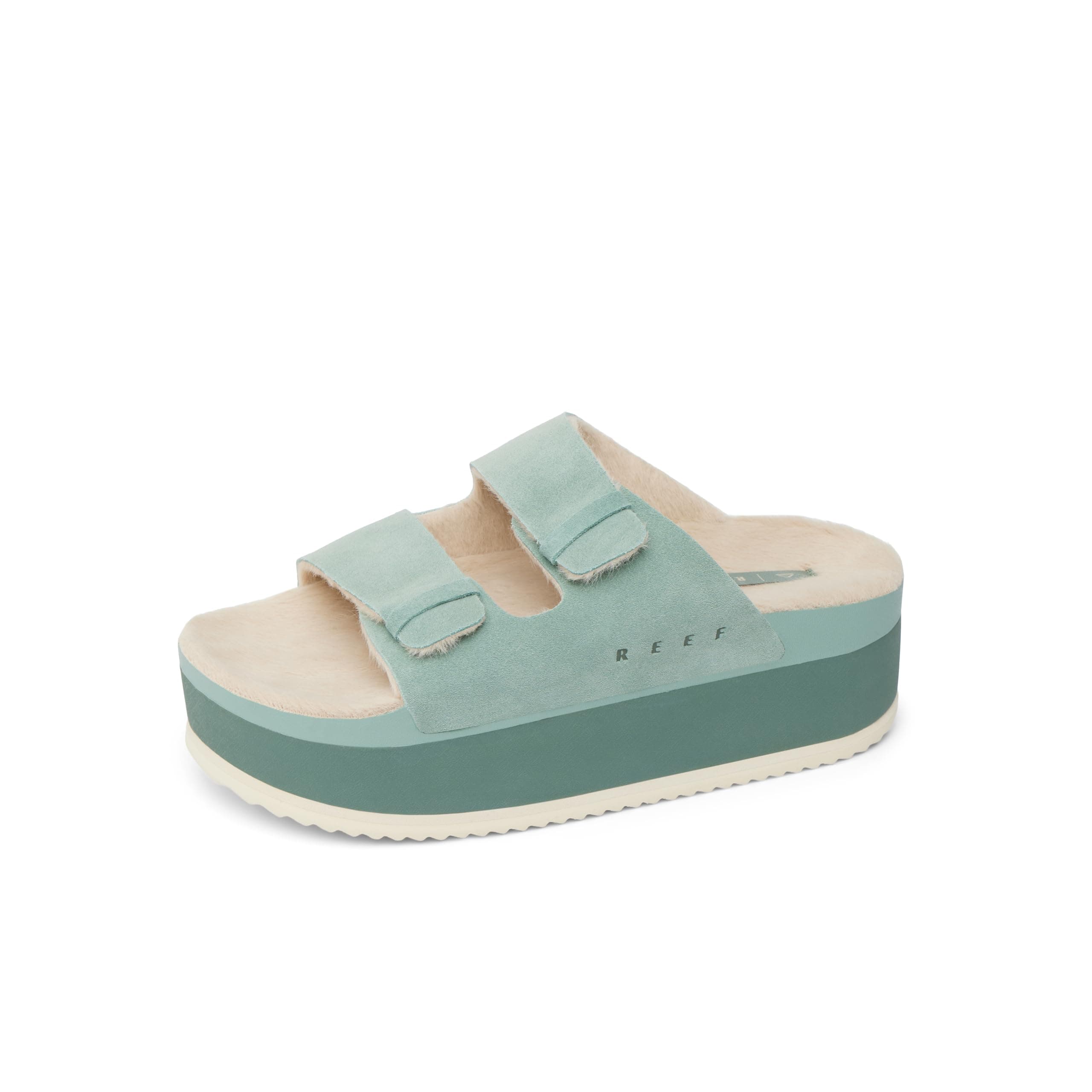 REEF Ojai Ciara Women's Platform Slide, Faux Fur Footbed