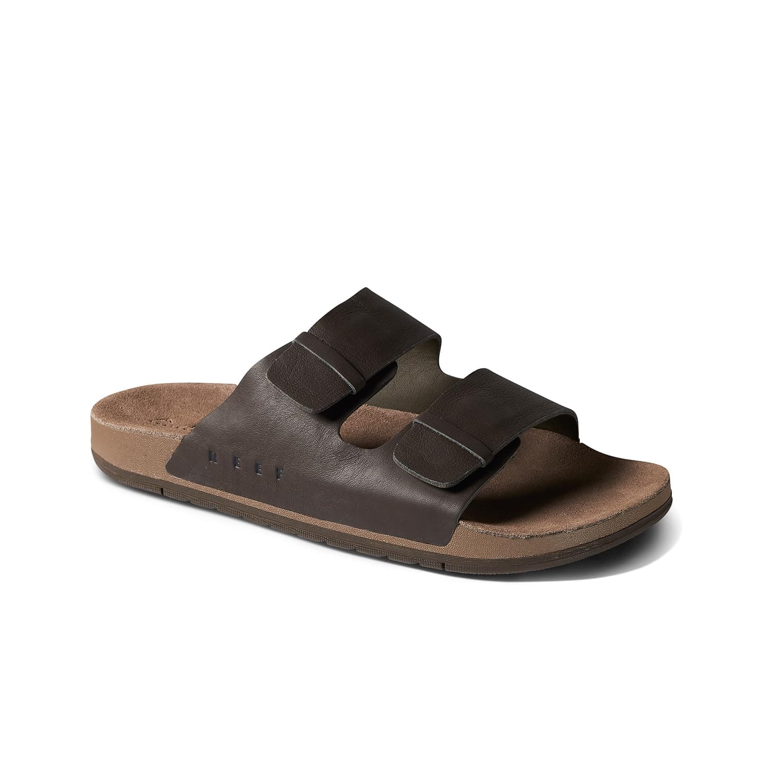 REEF Ojai Two Bar Women's Slide Sandal, Premium Leather, Soft Cushion Footbed