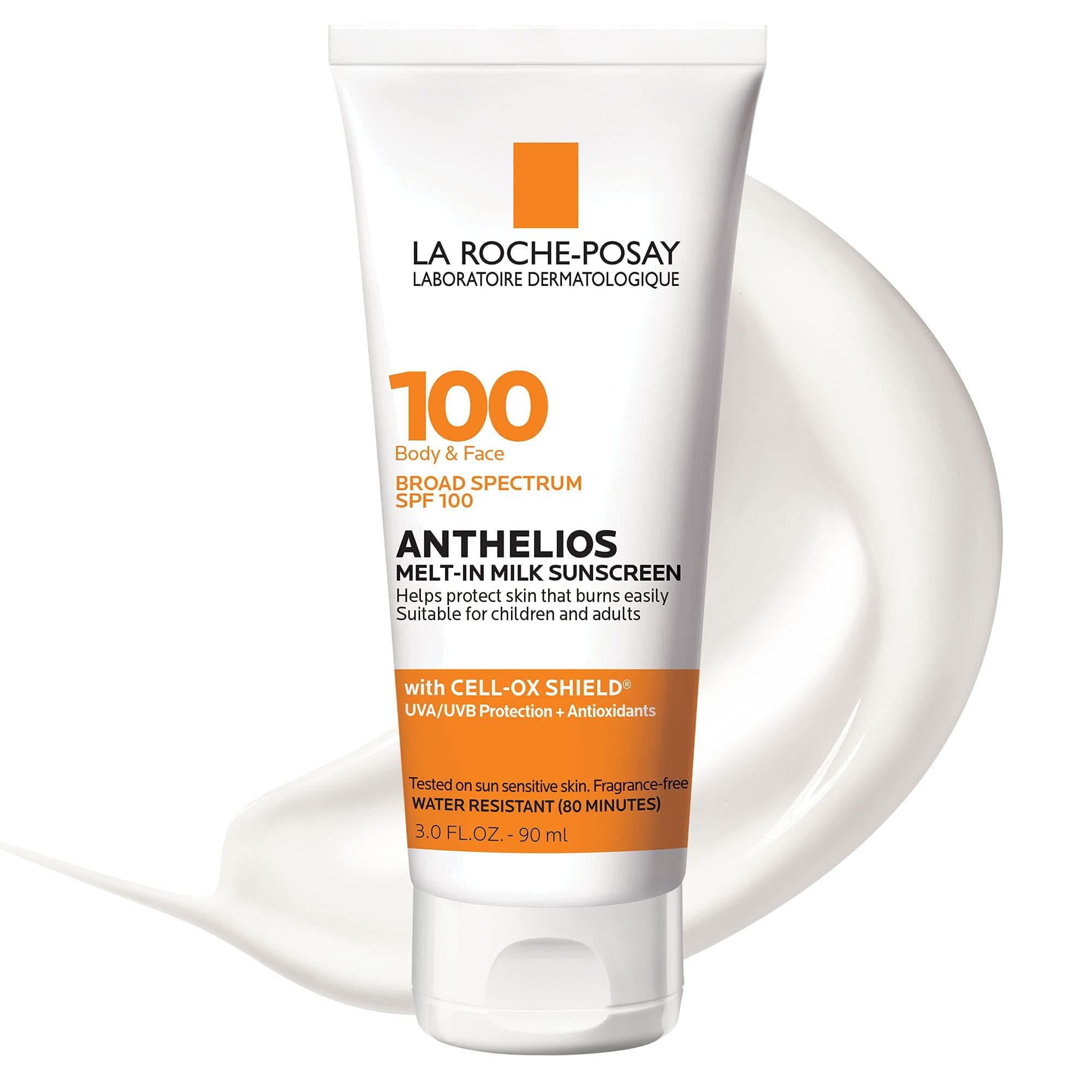 La Roche-Posay Anthelios Melt-In Milk SPF 100, Broad Spectrum Antioxidants, Oil Free, Sun Sensitive Skin