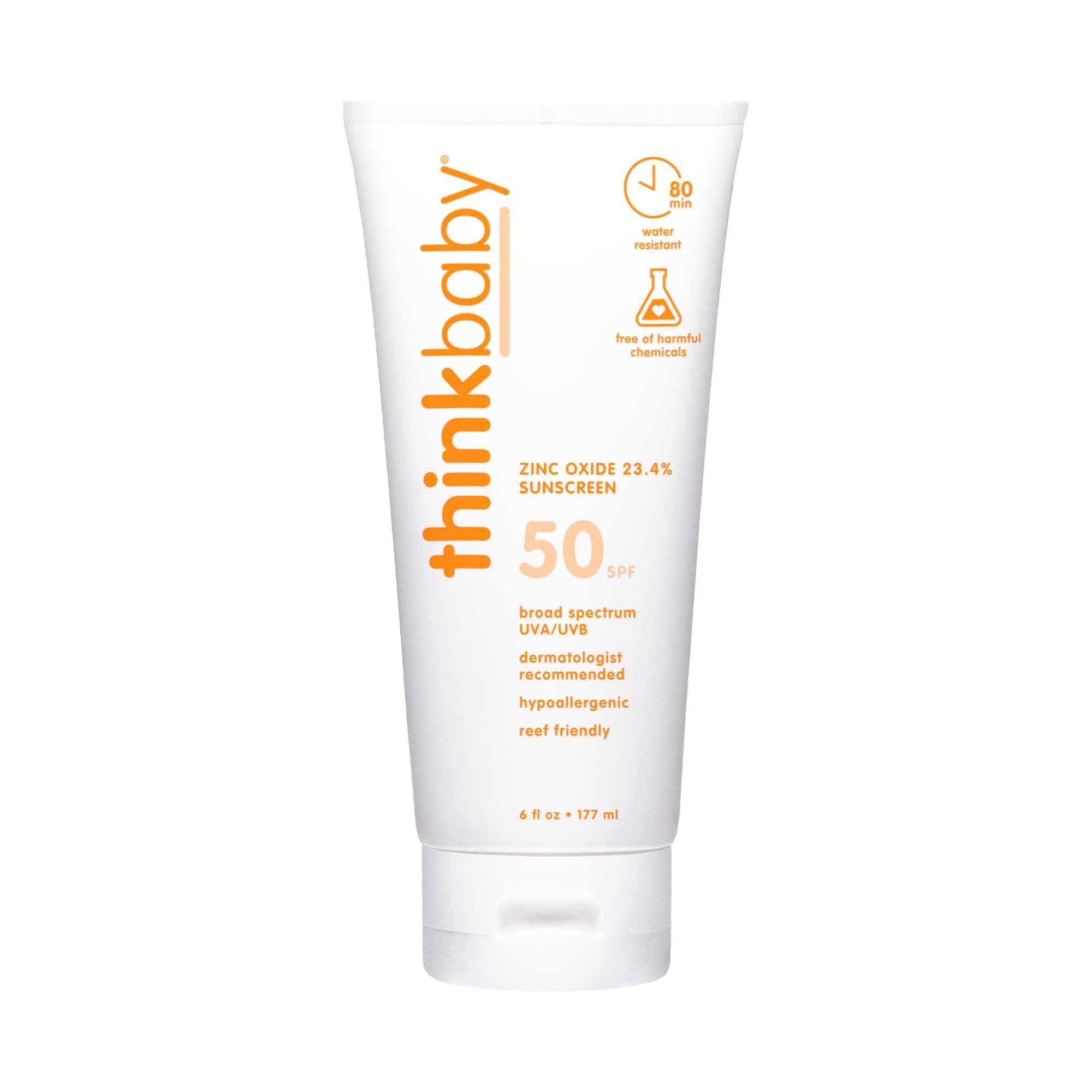 Thinkbaby SPF 50+ Mineral Sunscreen - Safe, Natural UVA/UVB Protection for Babies