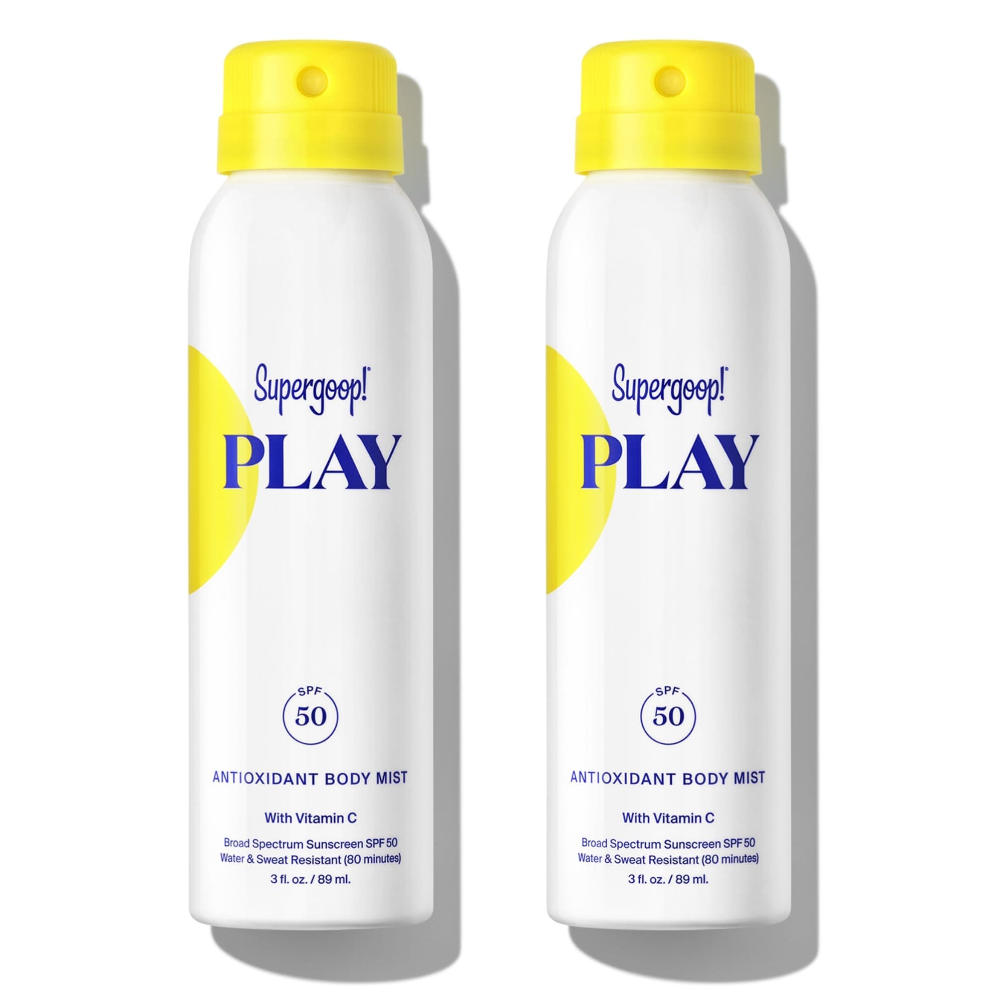 Supergoop! PLAY SPF 50 Antioxidant Body Mist, 2 Pack - Vitamin C & Broad Spectrum Sunscreen