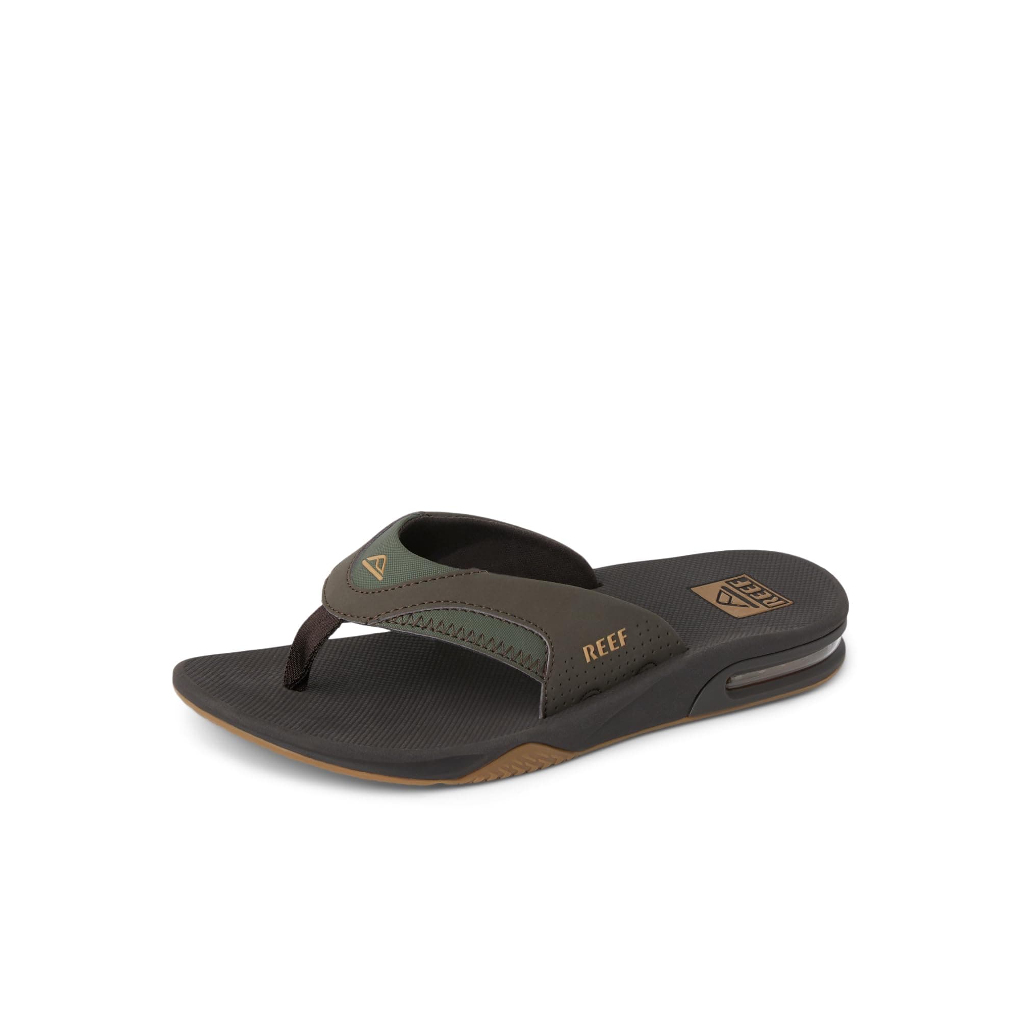REEF Fanning Men's Brown/Gum Flip Flop, Arch Support, Durable Outsole, Water Friendly