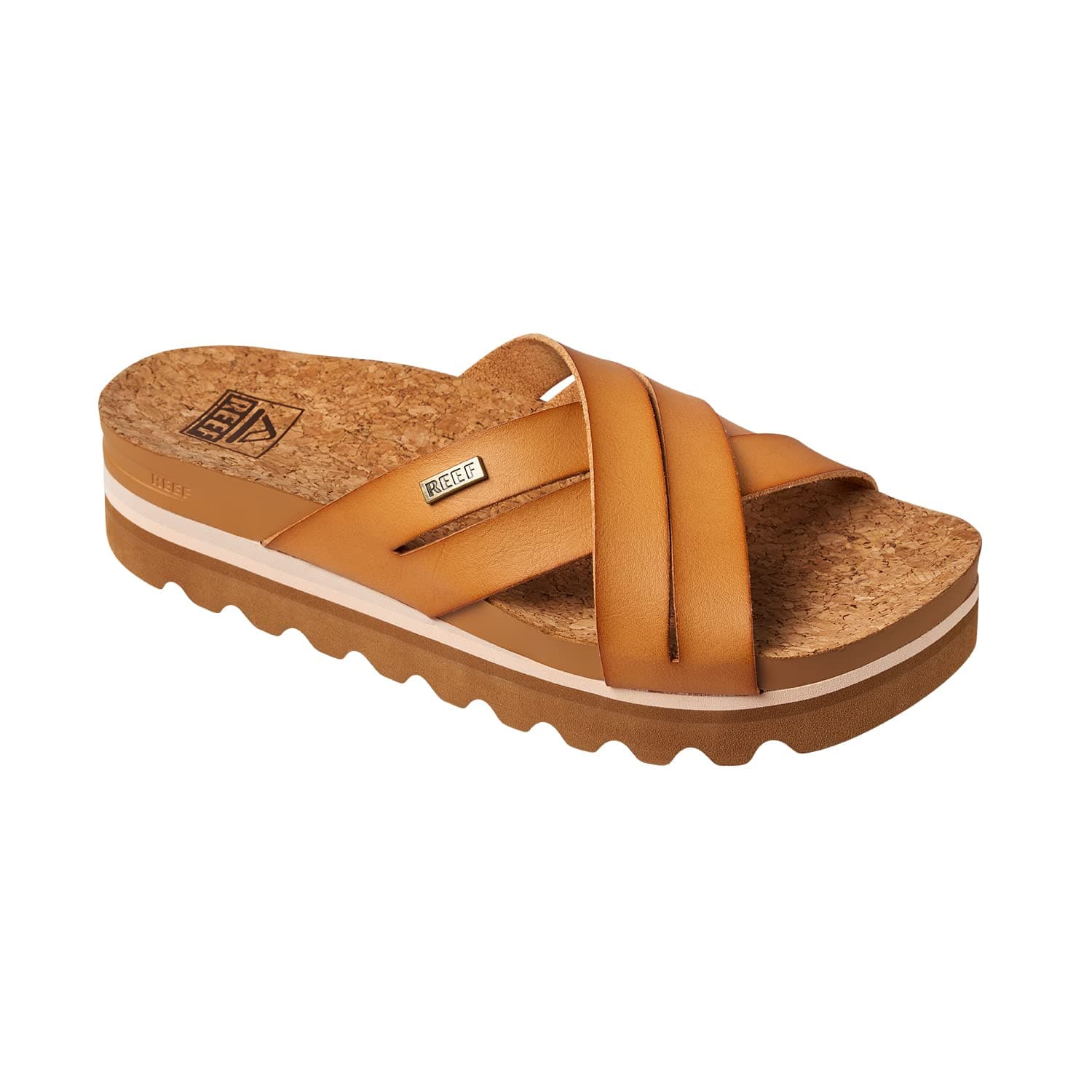 REEF Women's Hi-Cushion Bloom Platform Sandal, Vegan Leather X-Strap