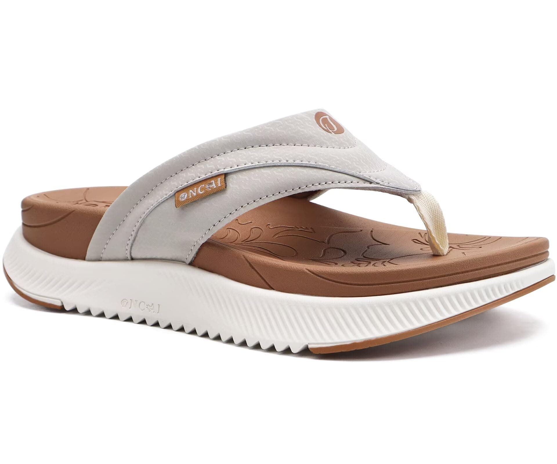 ONCAI Women's Arch Support Flip Flops for Summer Comfort Size 6-12