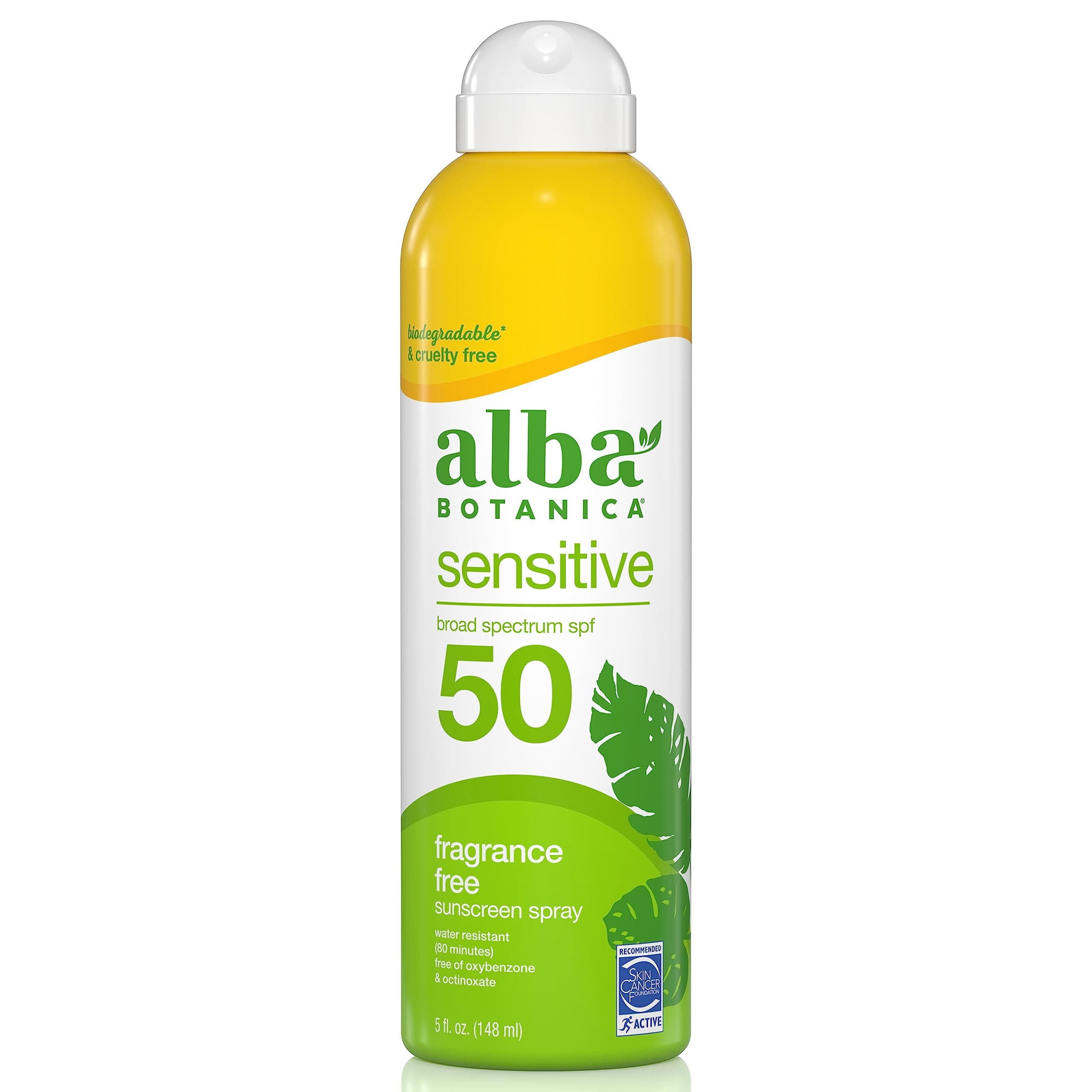 Alba Botanica Sensitive Sunscreen Spray, SPF 50, Fragrance-Free, 5 fl. oz.