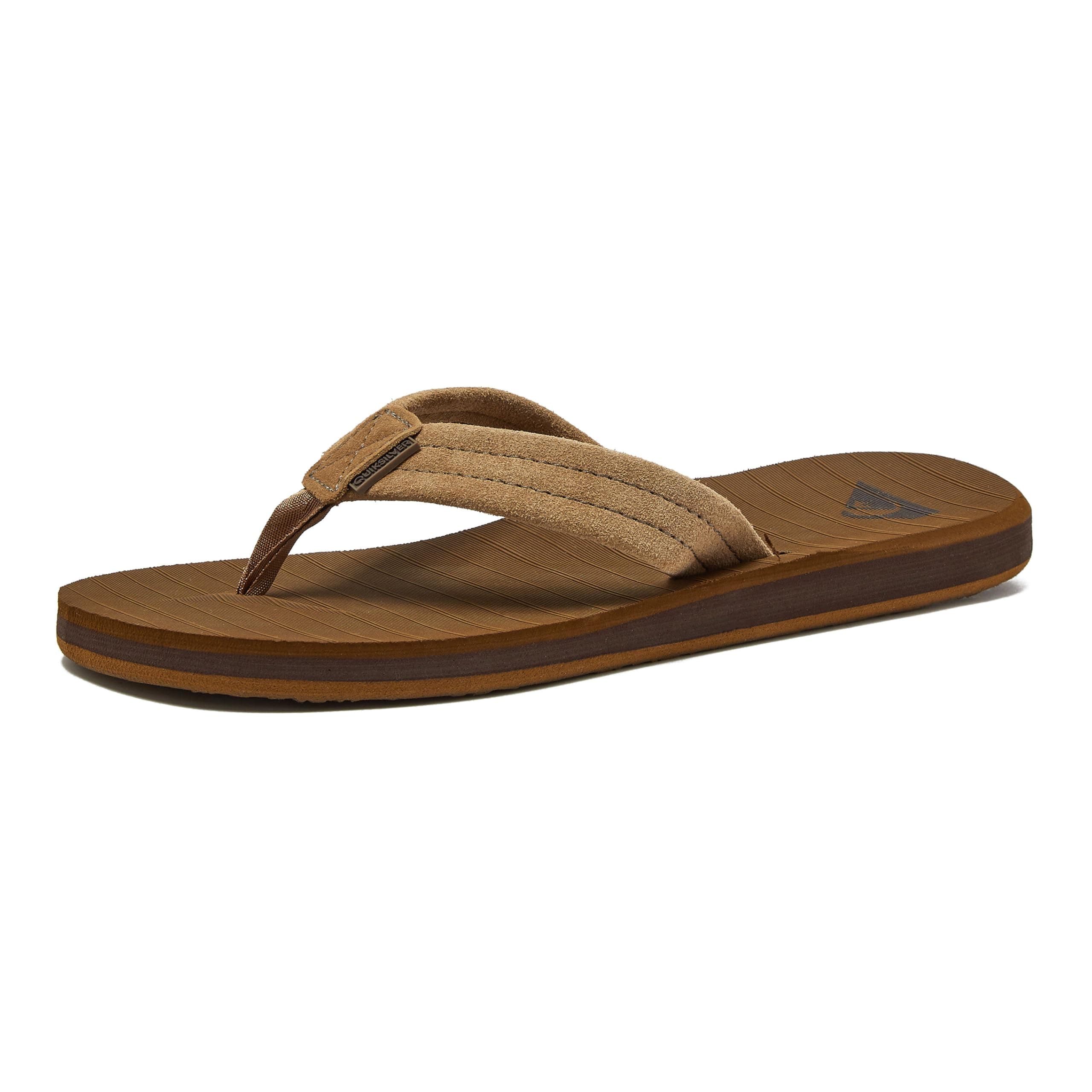 Quiksilver Carver Suede Flip Flops for Men, Size 6-16