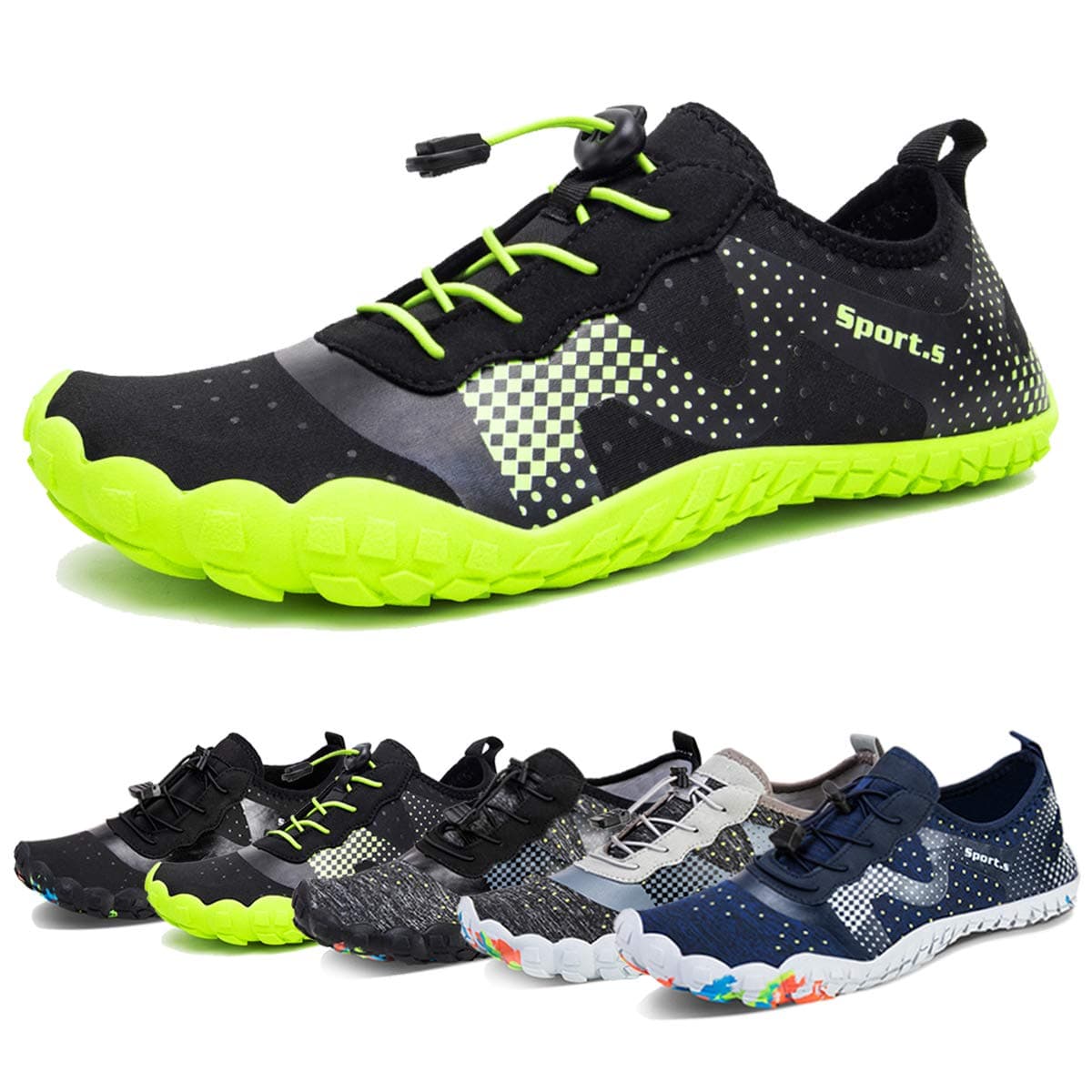 WateLves Men's Barefoot Aqua Sock Shoes for Kayaking, Boating, Hiking, Surfing, Walking