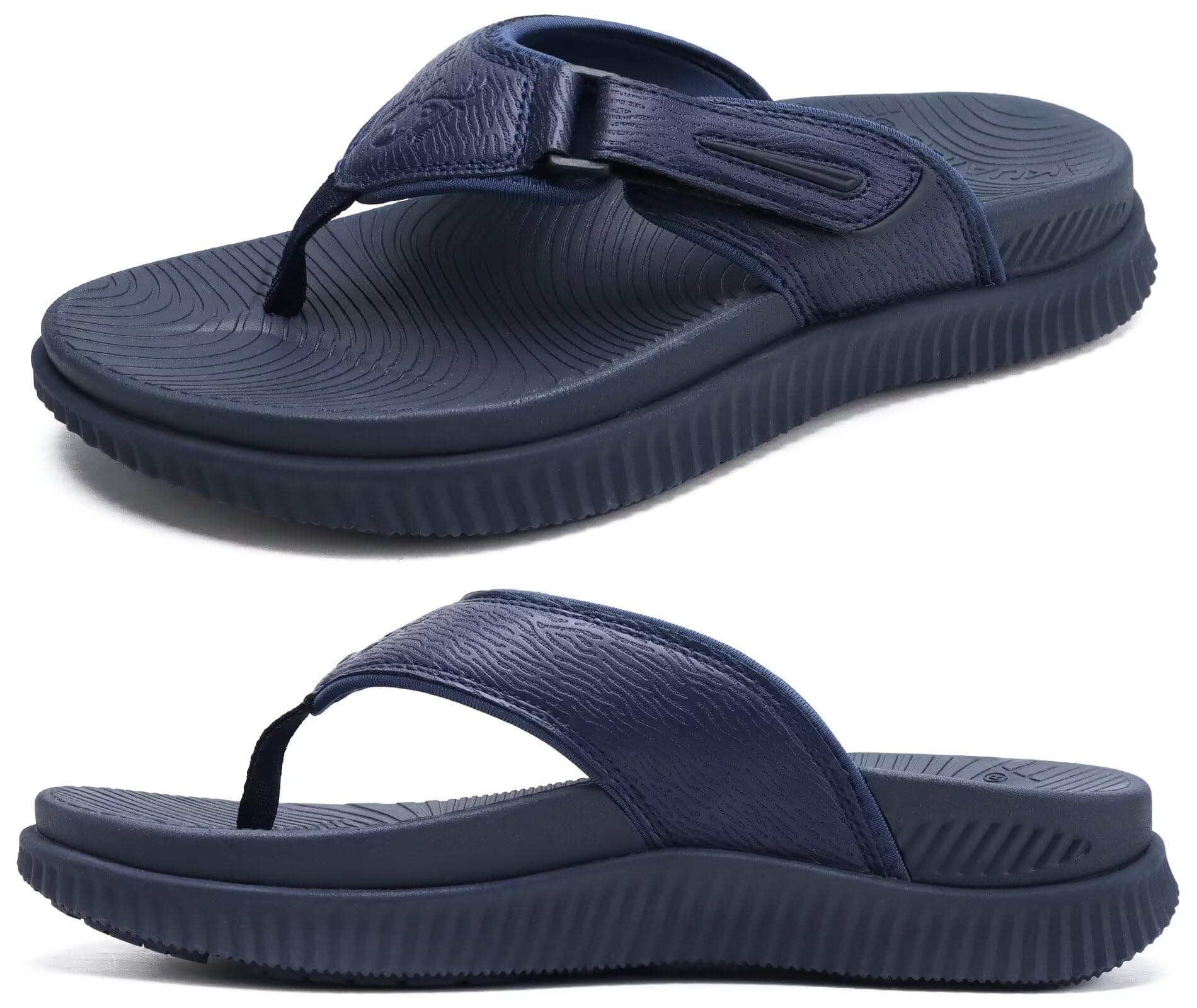 KuaiLu Men's Water Resistant Orthotic Flip Flops with Arch Support