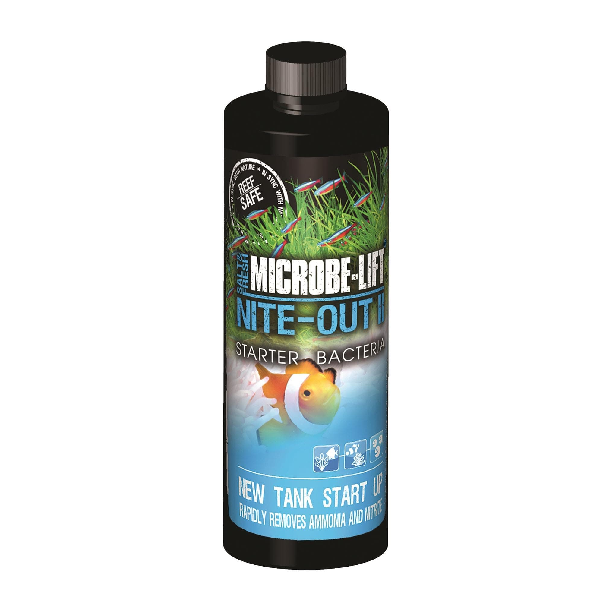 MICROBE-LIFT NITEH04 Nite-Out II Aquarium Cleaner for Rapid Ammonia Reduction, 4 Ounces