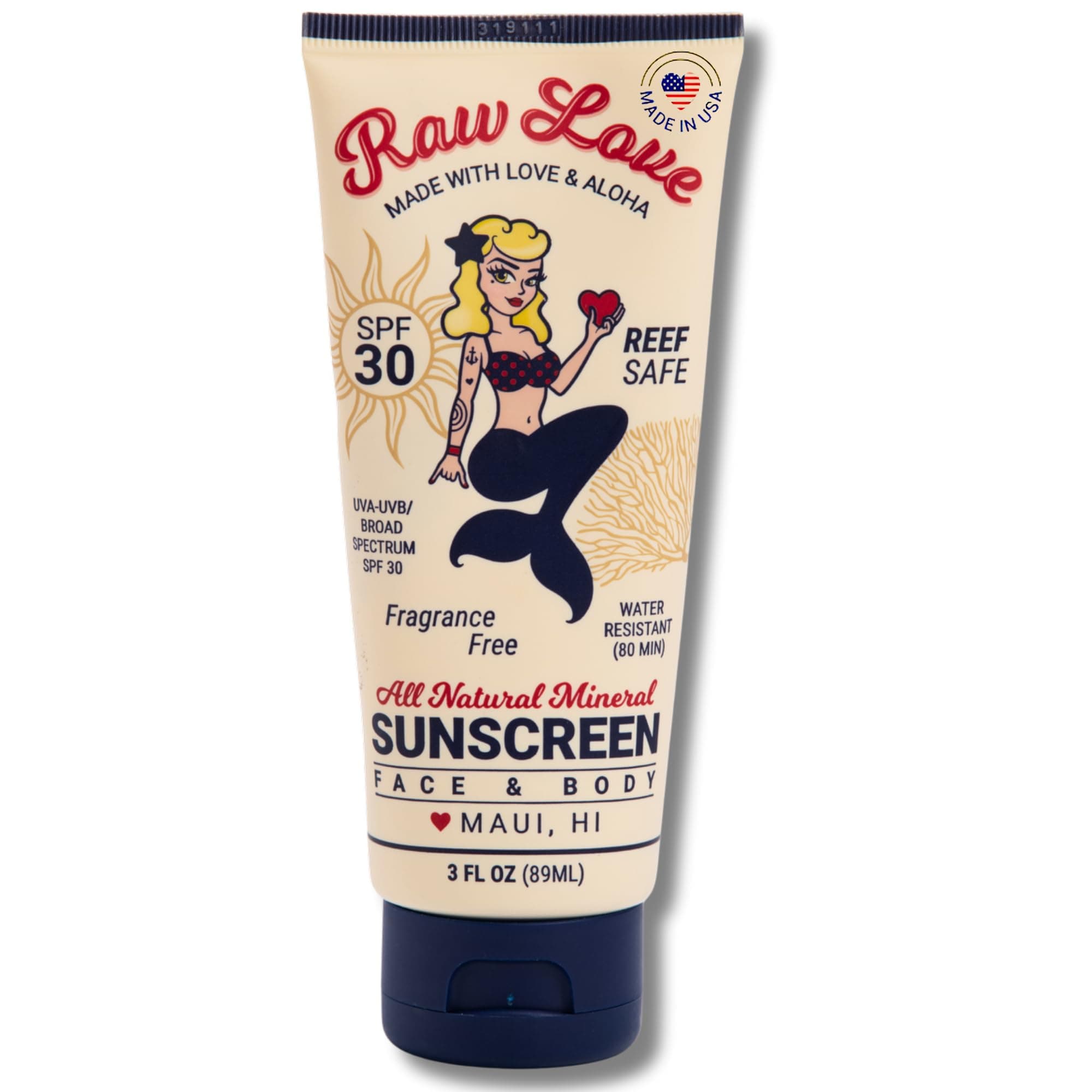 Raw Love SPF 30 Reef Safe Travel Size Sunscreen Lotion