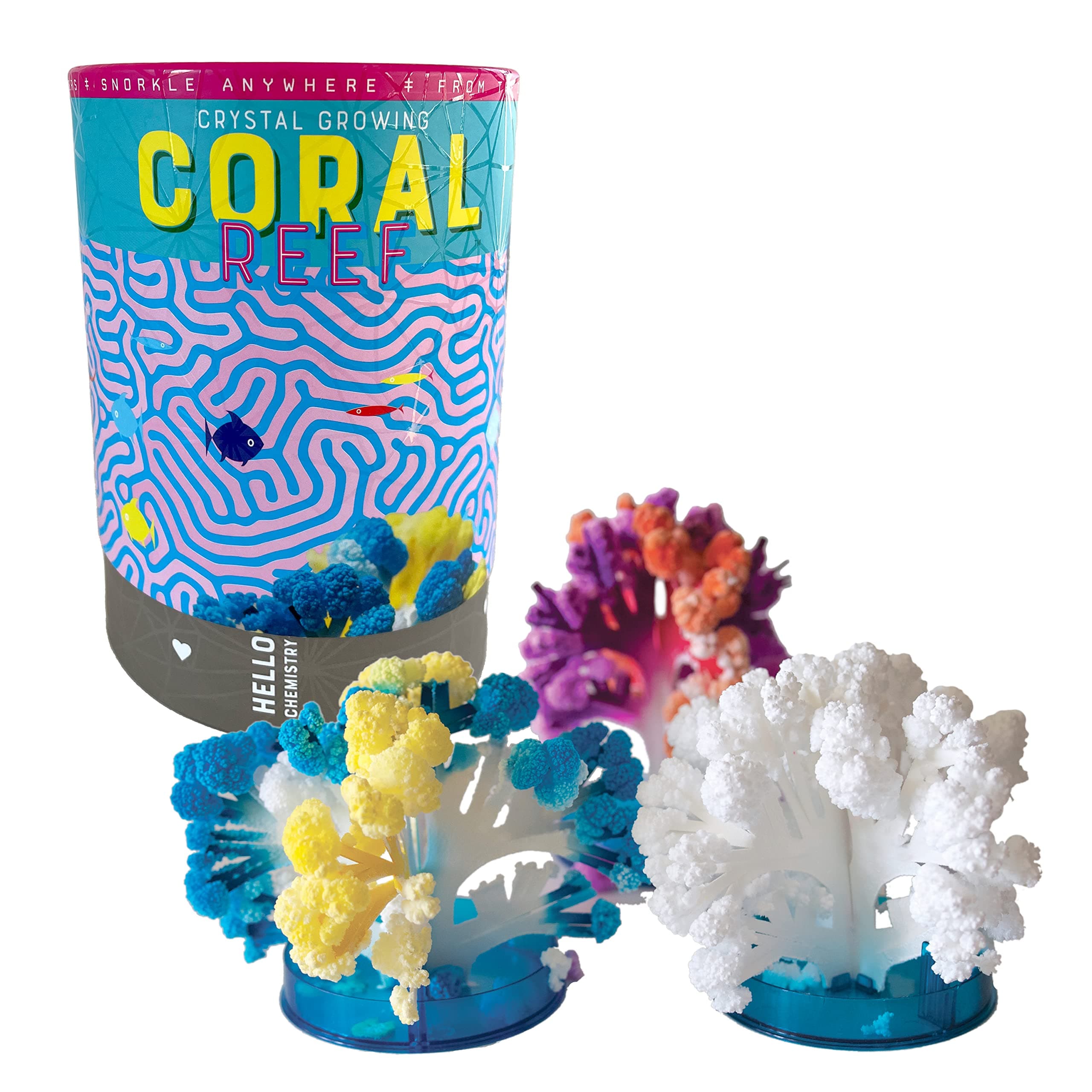 Grow 3 Colorful Coral-like Structures with Crystal Growing Reef