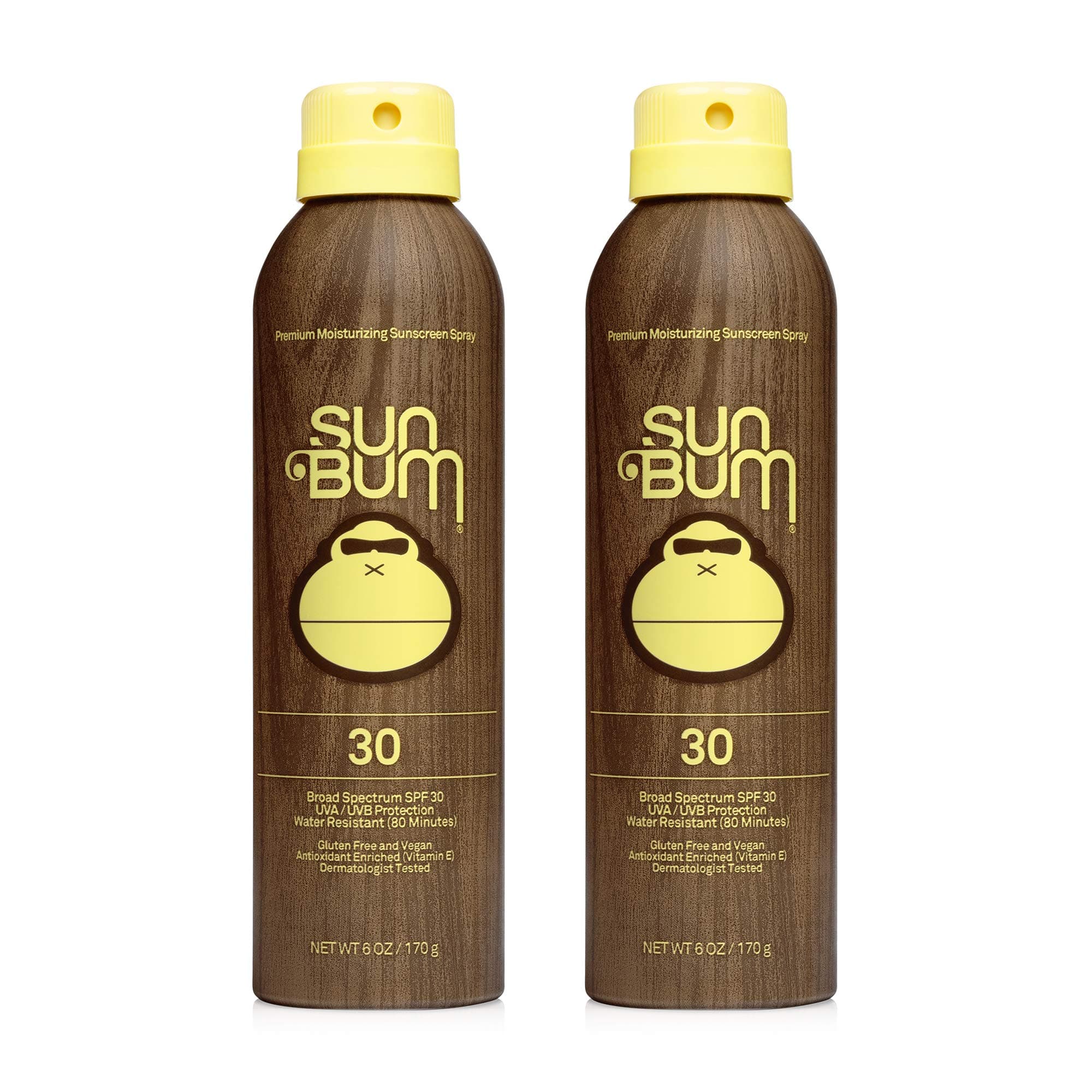Sun Bum Original SPF 30 Vegan Reef Friendly Sunscreen Spray 2 Pack