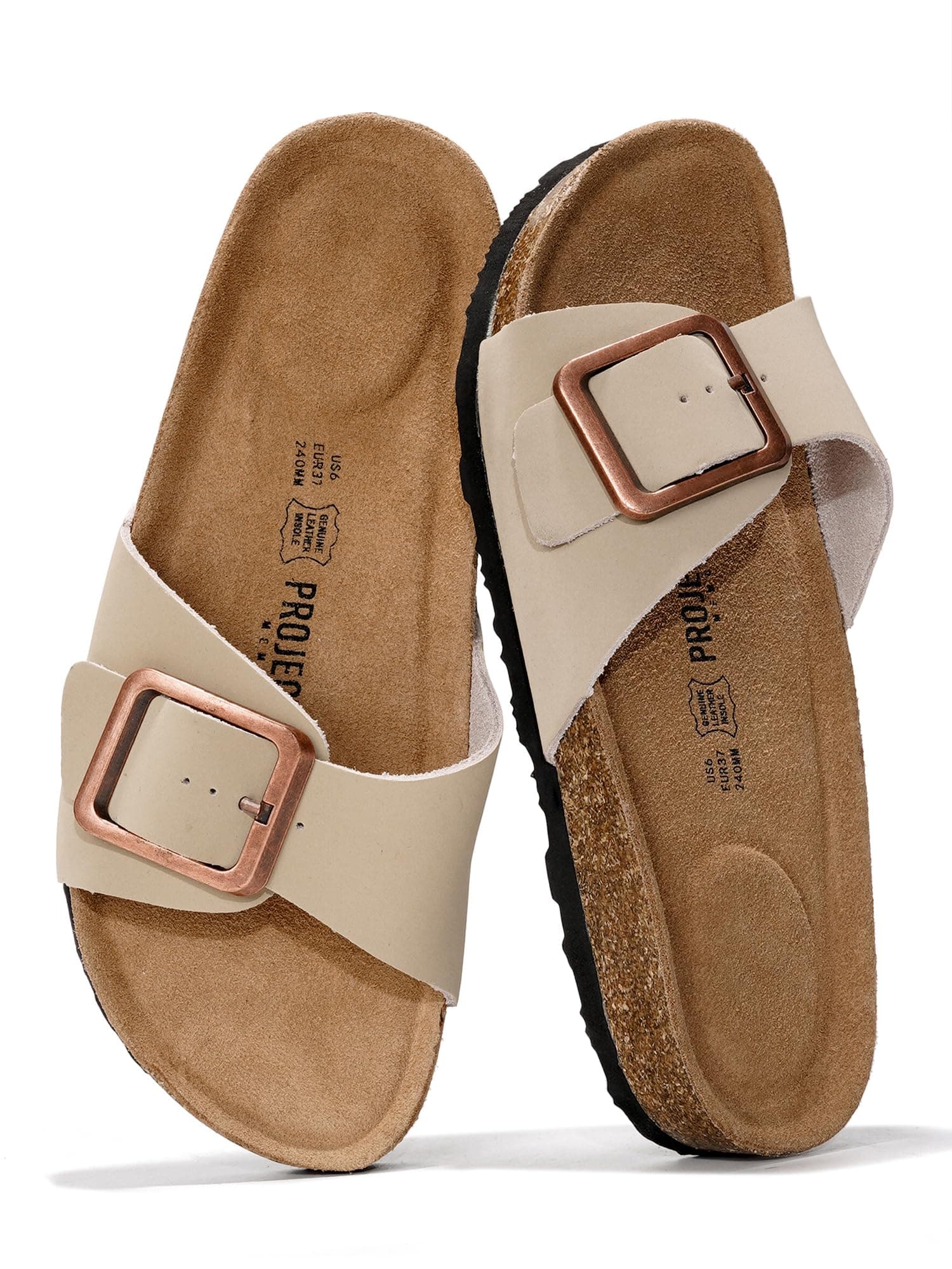 Project Cloud Women's Comfortable Memory Foam Genuine Leather Sandals