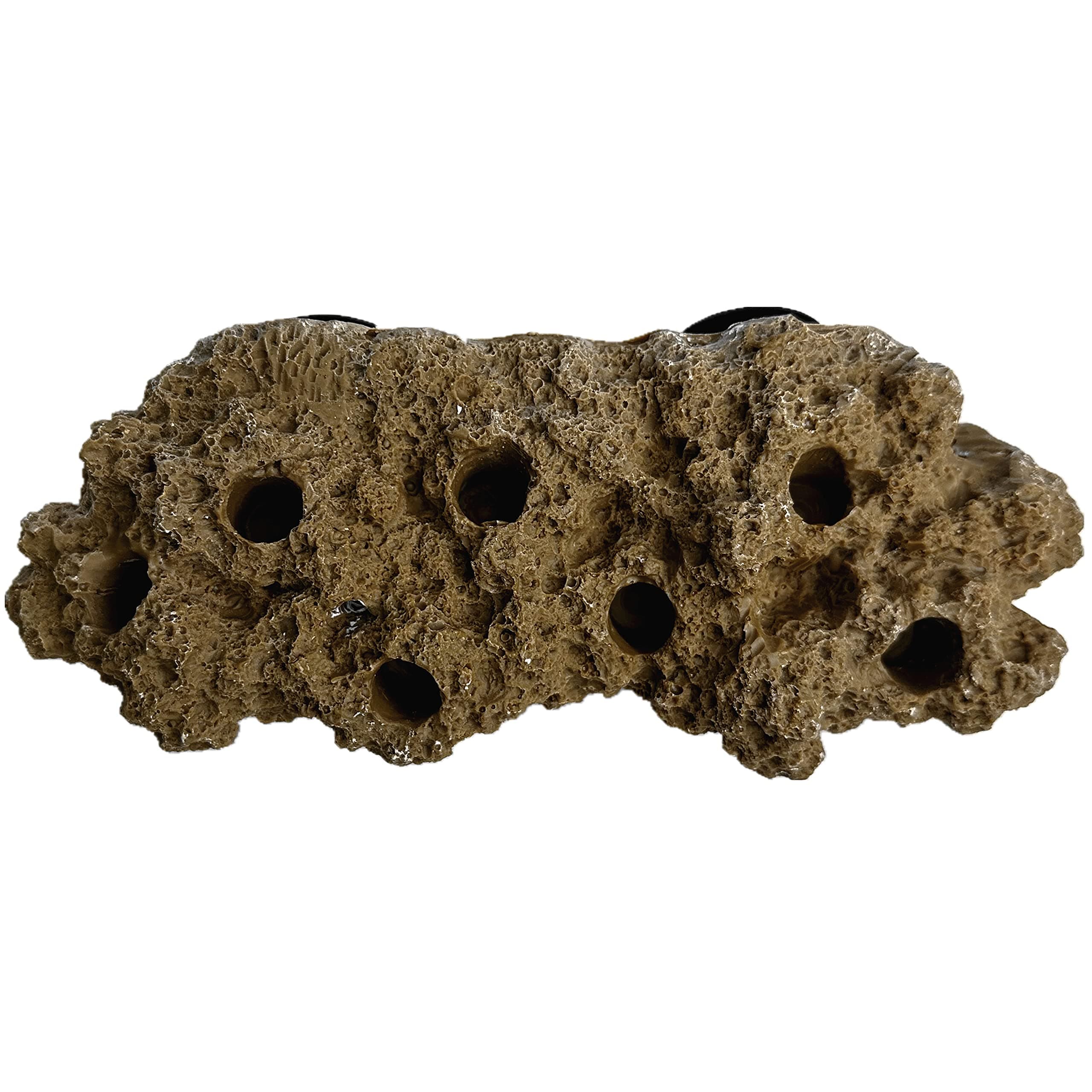 Brown Floating Rock Coral Frag Rack with Strong N52 Magnets for 1/2" Glass
