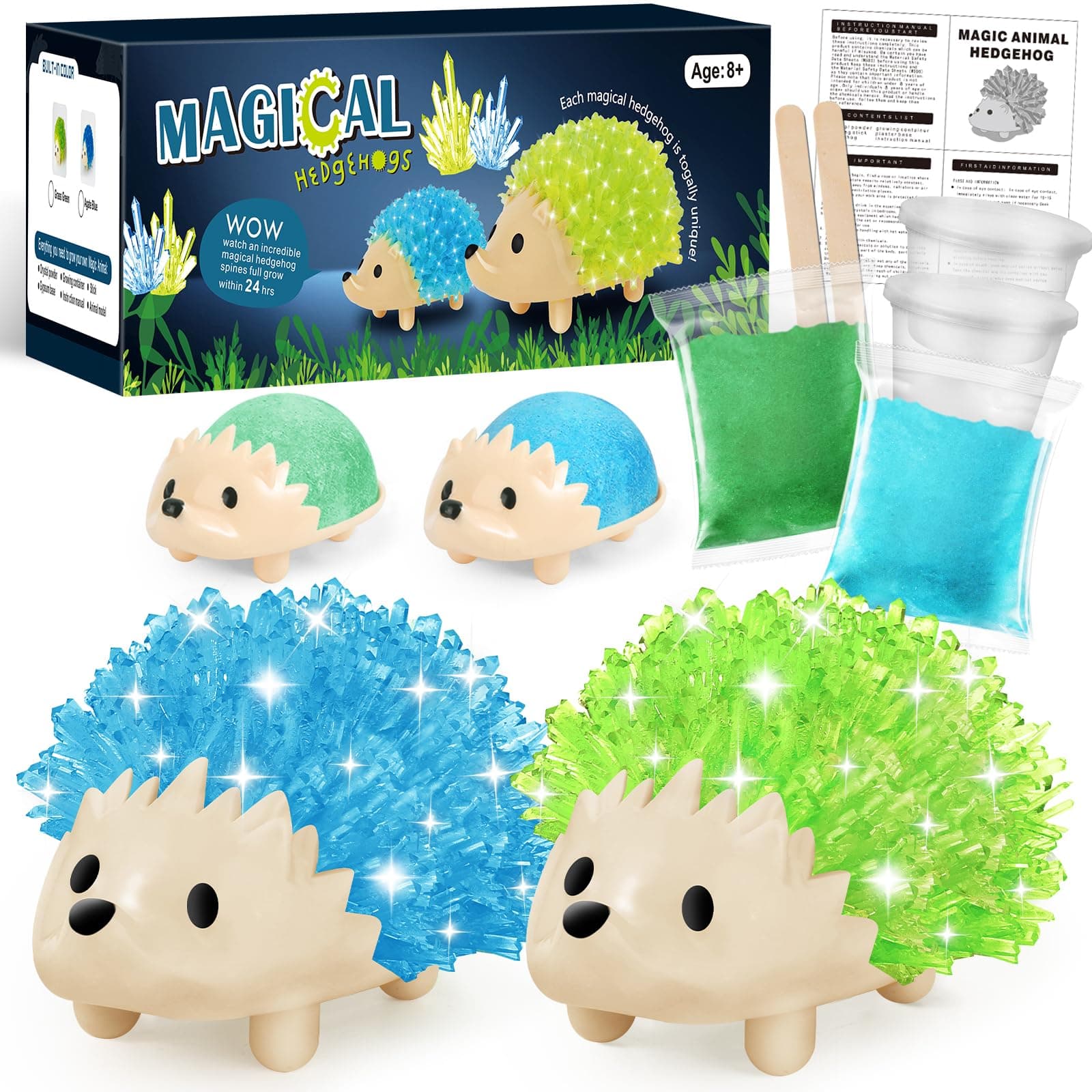Sdaymol Crystal Growing Kit for Kids - Hedgehog Shapes in 24 HoursSTEM Science Experiments