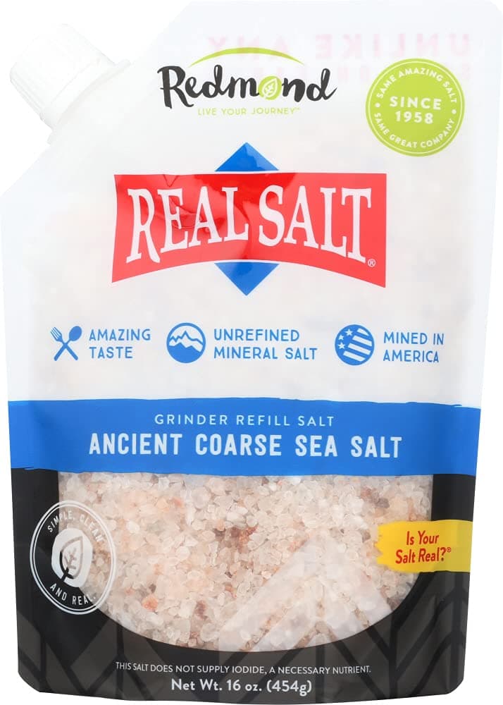 REDMOND Real Sea Salt - Natural Unrefined Gluten-Free Coarse, 16 Oz Pouch