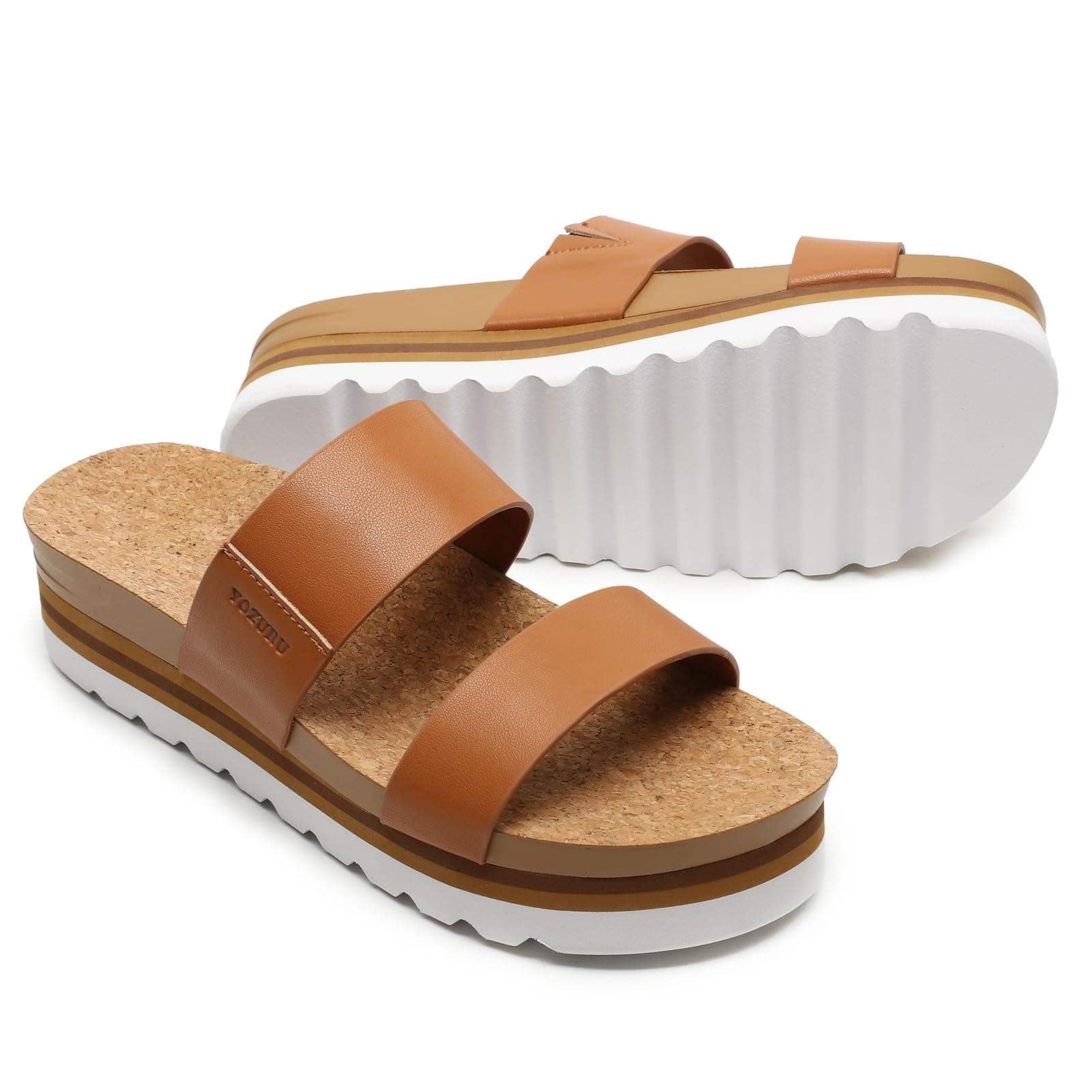 Yozuru Women's Arch Support Platform Sandals Cushion Wedge Beach Shoes